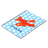 Voorbeeld van de cartoon van het rode luchtvliegtu notitieboek (Linkerzijde)