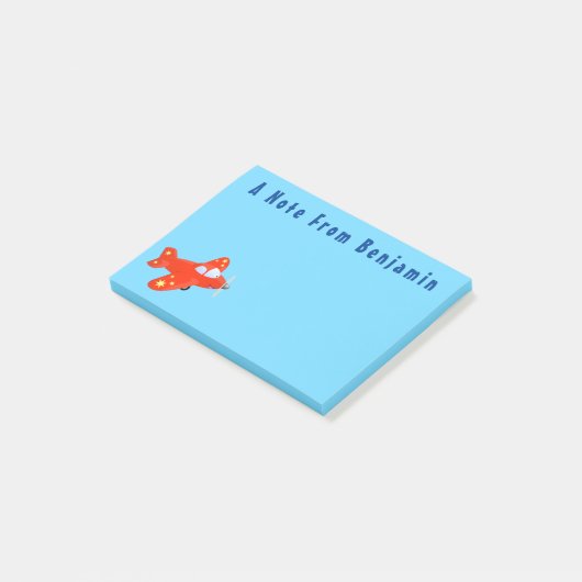 Voorbeeld van de cartoon van het rode luchtvliegtu post-it® notes (Schuin)