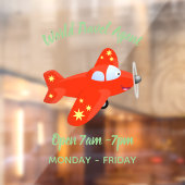 Voorbeeld van de cartoon van het rode luchtvliegtu raamsticker (Vel 2)