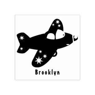 Voorbeeld van de cartoon van het rode luchtvliegtu rubberstempel