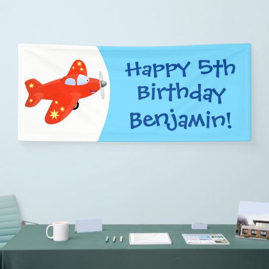 Voorbeeld van de cartoon van het rode luchtvliegtu spandoek (Beurs)