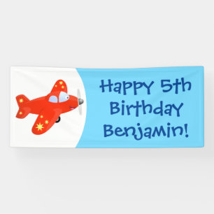 Voorbeeld van de cartoon van het rode luchtvliegtu spandoek