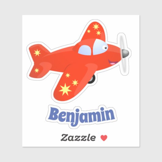 Voorbeeld van de cartoon van het rode luchtvliegtu sticker (Vel)