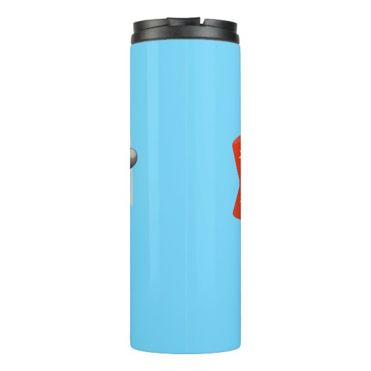 Voorbeeld van de cartoon van het rode luchtvliegtu thermosbeker (Achterkant)