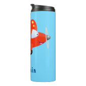 Voorbeeld van de cartoon van het rode luchtvliegtu thermosbeker (Geroteerd rechts)