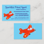 Voorbeeld van de cartoon van het rode luchtvliegtu visitekaartje (Voorkant / Achterkant)