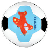 Voorbeeld van de cartoon van het rode luchtvliegtu voetbal (Gedraaid)