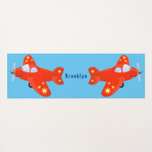 Voorbeeld van de cartoon van het rode luchtvliegtu yogamat (Achterkant (horizontaal))