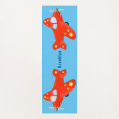 Voorbeeld van de cartoon van het rode luchtvliegtu yogamat (Voorkant)