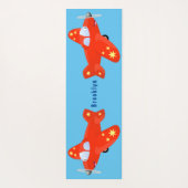 Voorbeeld van de cartoon van het rode luchtvliegtu yogamat (Achterkant)