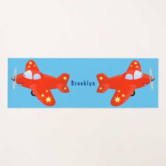 Voorbeeld van de cartoon van het rode luchtvliegtu yogamat (Voorkant (horizontaal))