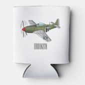 Voorbeeld van de cartoon van militaire vliegtuigen blikjeskoeler (Voorkant)