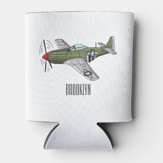 Voorbeeld van de cartoon van militaire vliegtuigen blikjeskoeler (Voorkant)