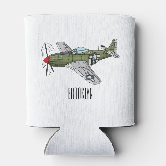 Voorbeeld van de cartoon van militaire vliegtuigen blikjeskoeler (Achterkant)