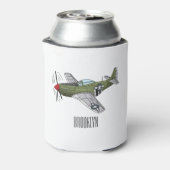 Voorbeeld van de cartoon van militaire vliegtuigen blikjeskoeler (Blikje Achterkant)