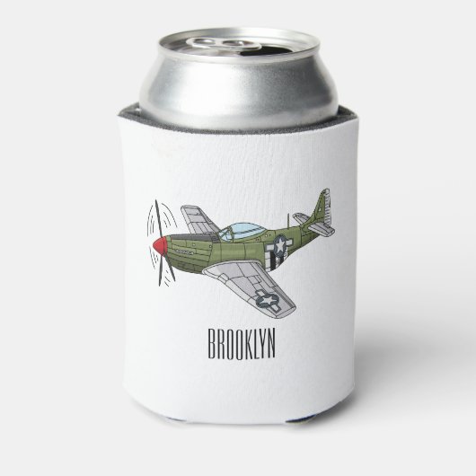 Voorbeeld van de cartoon van militaire vliegtuigen blikjeskoeler (Blikje Achterkant)