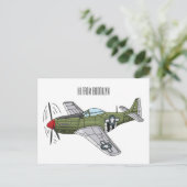 Voorbeeld van de cartoon van militaire vliegtuigen briefkaart (Staand voorkant)