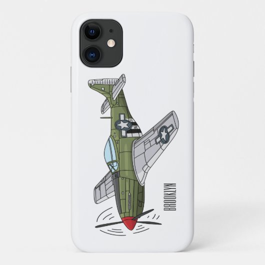 Voorbeeld van de cartoon van militaire vliegtuigen Case-Mate iPhone case (Achterkant)