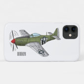 Voorbeeld van de cartoon van militaire vliegtuigen Case-Mate iPhone case (Achterkant (horizontaal))