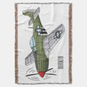 Voorbeeld van de cartoon van militaire vliegtuigen deken (Voorkant Verticaal)
