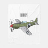 Voorbeeld van de cartoon van militaire vliegtuigen fleece deken (Voorkant)