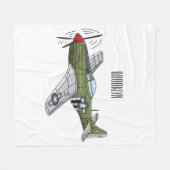 Voorbeeld van de cartoon van militaire vliegtuigen fleece deken (Voorkant (Horizontaal))