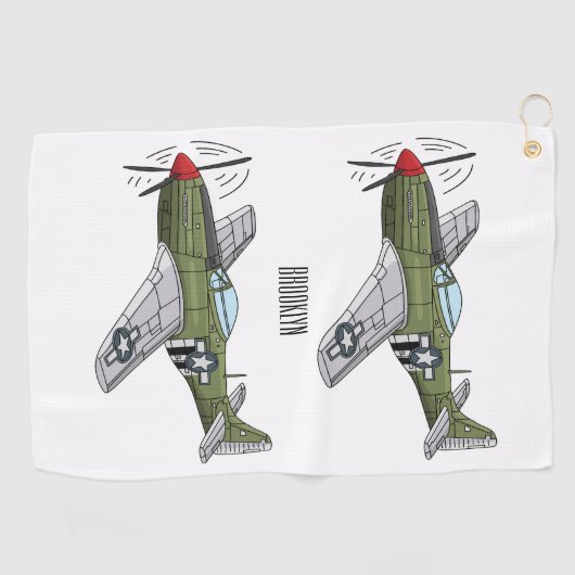 Voorbeeld van de cartoon van militaire vliegtuigen golfhanddoek (Horizontaal)