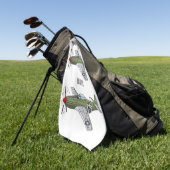 Voorbeeld van de cartoon van militaire vliegtuigen golfhanddoek (Groen)