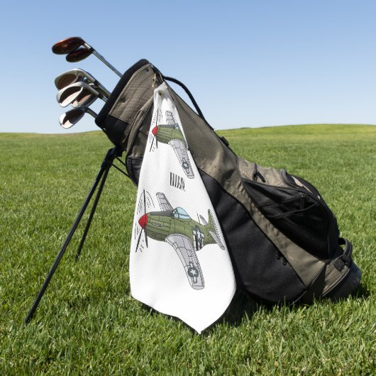 Voorbeeld van de cartoon van militaire vliegtuigen golfhanddoek (Groen)