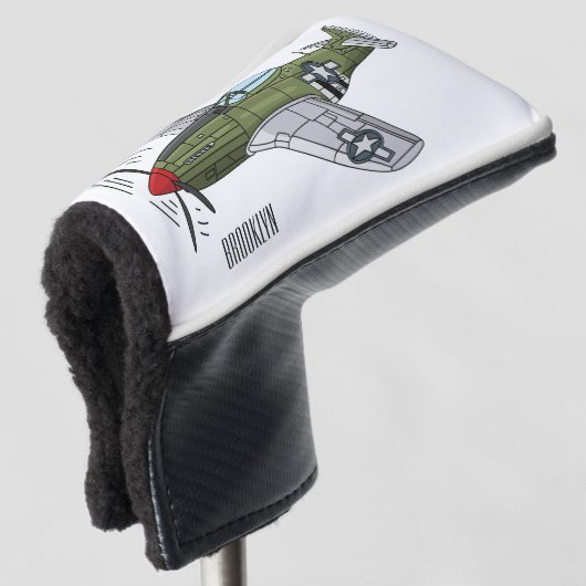 Voorbeeld van de cartoon van militaire vliegtuigen golfheadcover (3/4 voorkant)