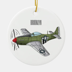 Voorbeeld van de cartoon van militaire vliegtuigen keramisch ornament