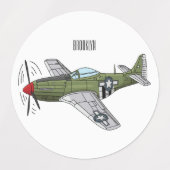Voorbeeld van de cartoon van militaire vliegtuigen labels (Design 2)