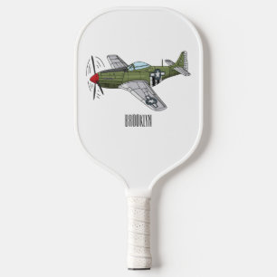 Voorbeeld van de cartoon van militaire vliegtuigen pickleball paddle