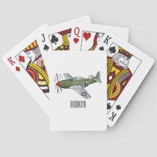 Voorbeeld van de cartoon van militaire vliegtuigen pokerkaarten