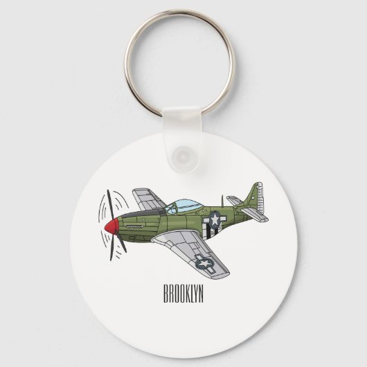 Voorbeeld van de cartoon van militaire vliegtuigen sleutelhanger (Voorkant)