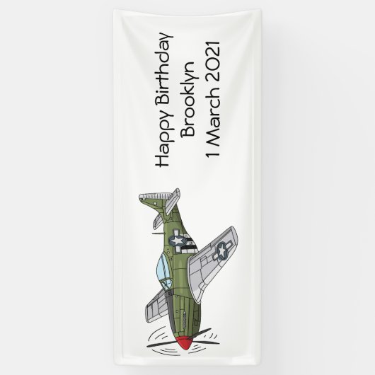 Voorbeeld van de cartoon van militaire vliegtuigen spandoek (Verticaal)