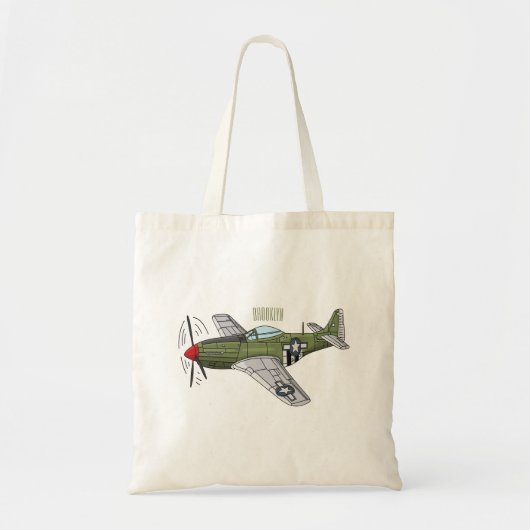 Voorbeeld van de cartoon van militaire vliegtuigen tote bag (Voorkant)
