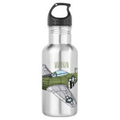 Voorbeeld van de cartoon van militaire vliegtuigen waterfles  (Voorkant)