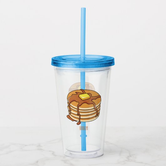 Voorbeeld van de cartoon van Pancake Acryl Drinkbeker (Voorkant)