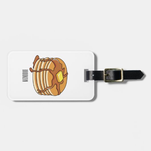 Voorbeeld van de cartoon van Pancake Bagagelabel (Voorkant horizontaal)