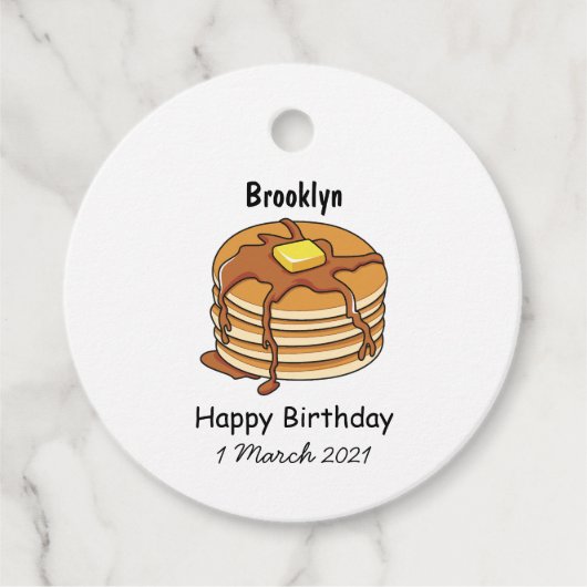 Voorbeeld van de cartoon van Pancake Bedankjes Labels (Voorkant)