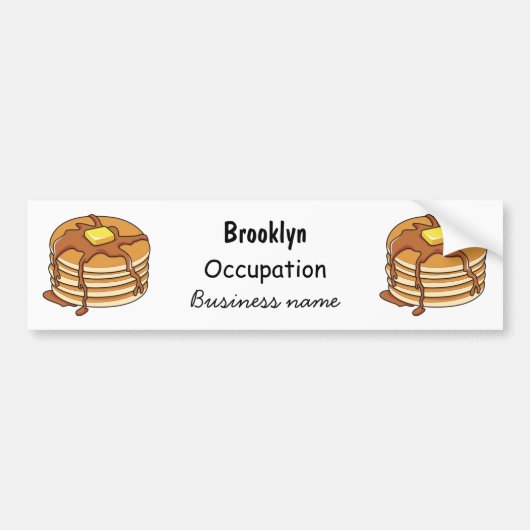 Voorbeeld van de cartoon van Pancake Bumpersticker (Voorkant)