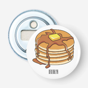 Voorbeeld van de cartoon van Pancake Button Flesopener