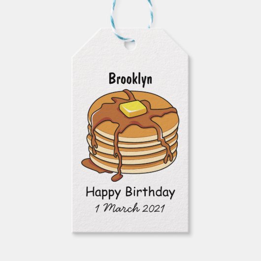 Voorbeeld van de cartoon van Pancake Cadeaulabel (Voorkant)