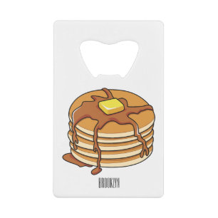 Voorbeeld van de cartoon van Pancake Creditkaart Flessenopener