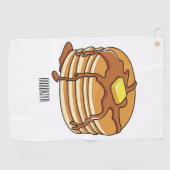 Voorbeeld van de cartoon van Pancake Golfhanddoek (Horizontaal)