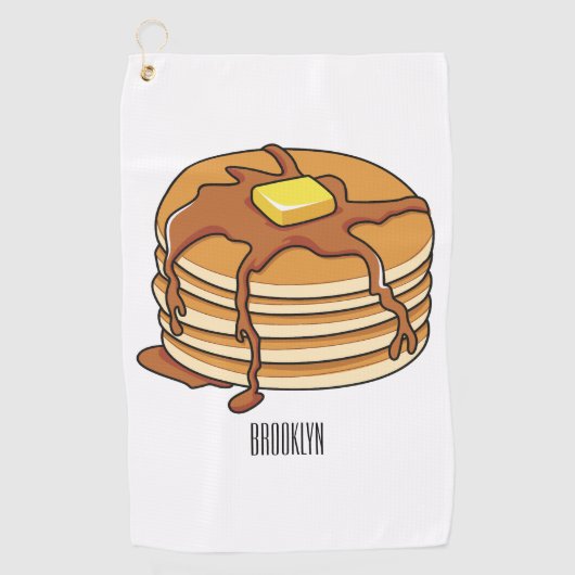 Voorbeeld van de cartoon van Pancake Golfhanddoek (Voorkant)