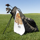 Voorbeeld van de cartoon van Pancake Golfhanddoek (Groen)