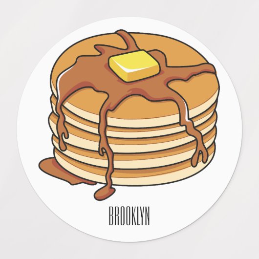 Voorbeeld van de cartoon van Pancake Labels (Design 2)