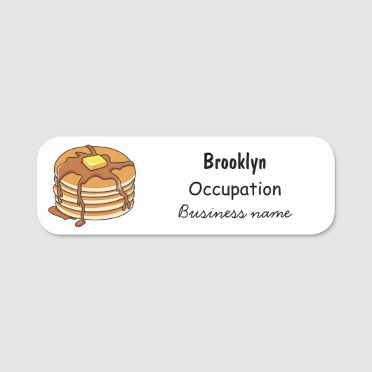 Voorbeeld van de cartoon van Pancake Naamplaatje (Voorkant)